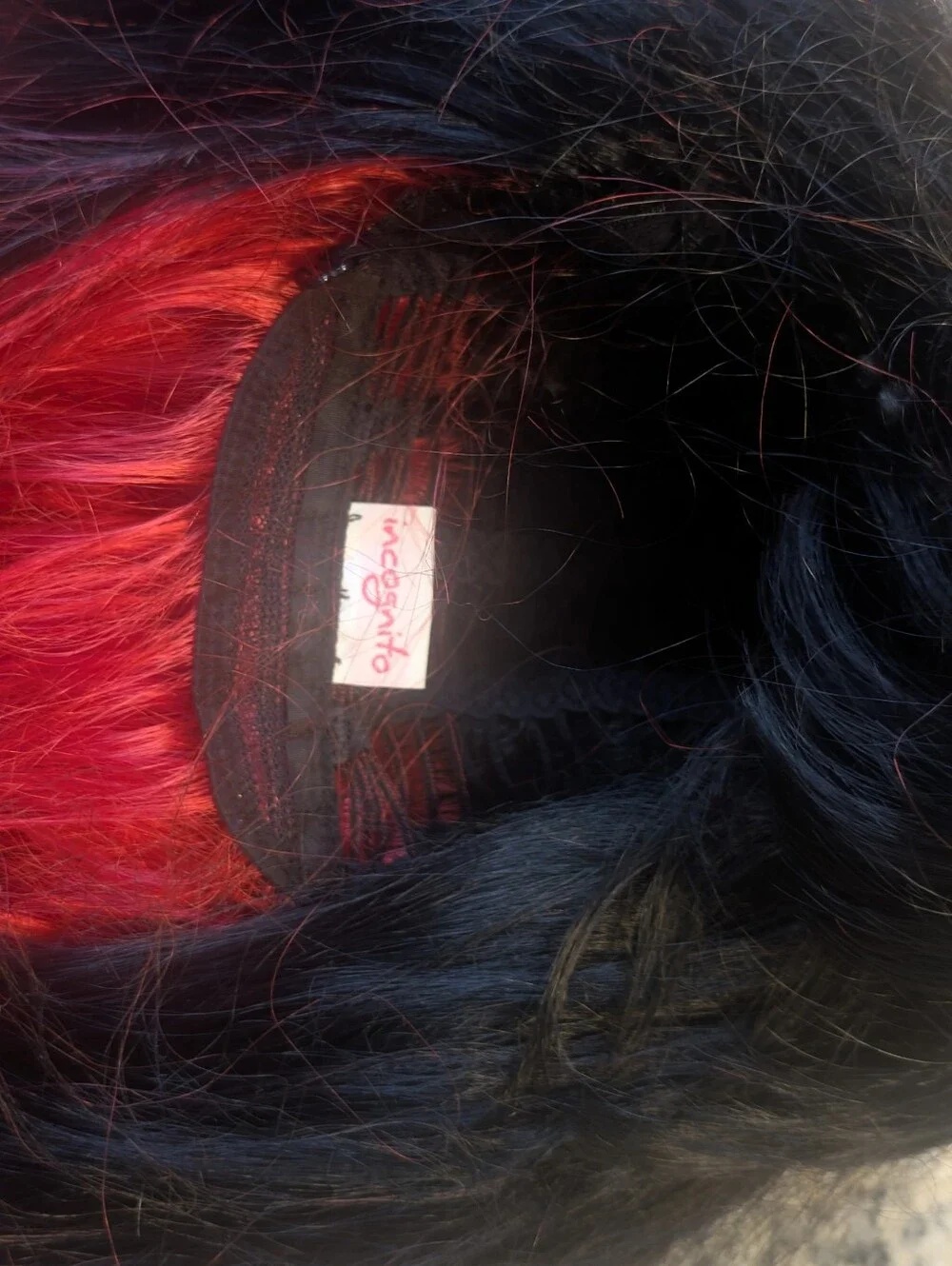 Black And Red Incognito Bob Wig